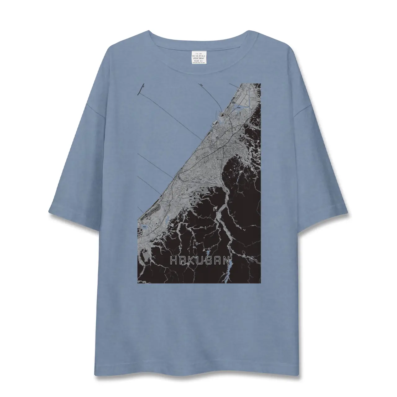 【白山（石川県）（石川県）】地図柄ビッグシルエットTシャツ