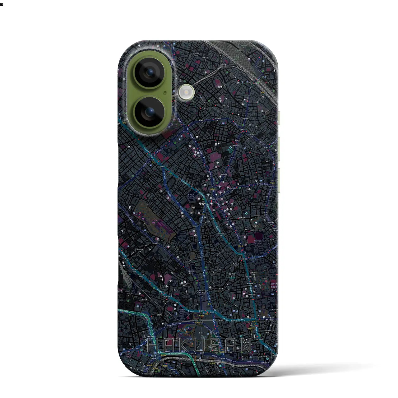 【白山（東京都）】地図柄iPhoneケース（バックカバータイプ）