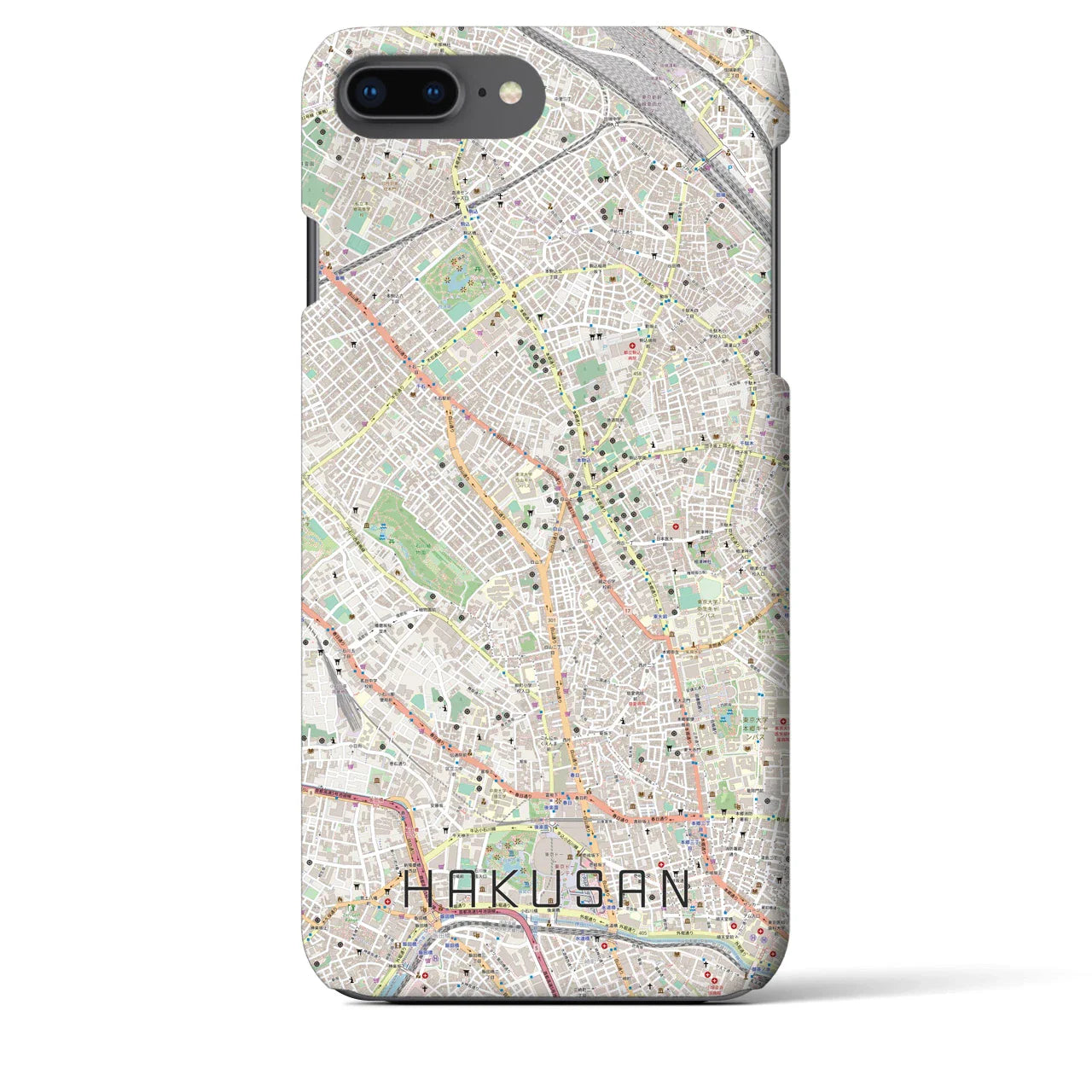 【白山（東京都）】地図柄iPhoneケース（バックカバータイプ）