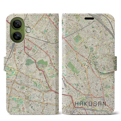 【白山（東京都）】地図柄iPhoneケース（手帳タイプ）