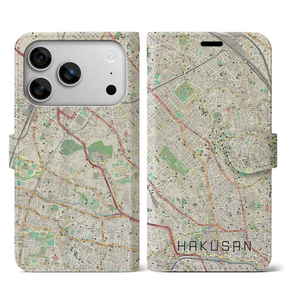 【白山（東京都）】地図柄iPhoneケース（手帳タイプ）