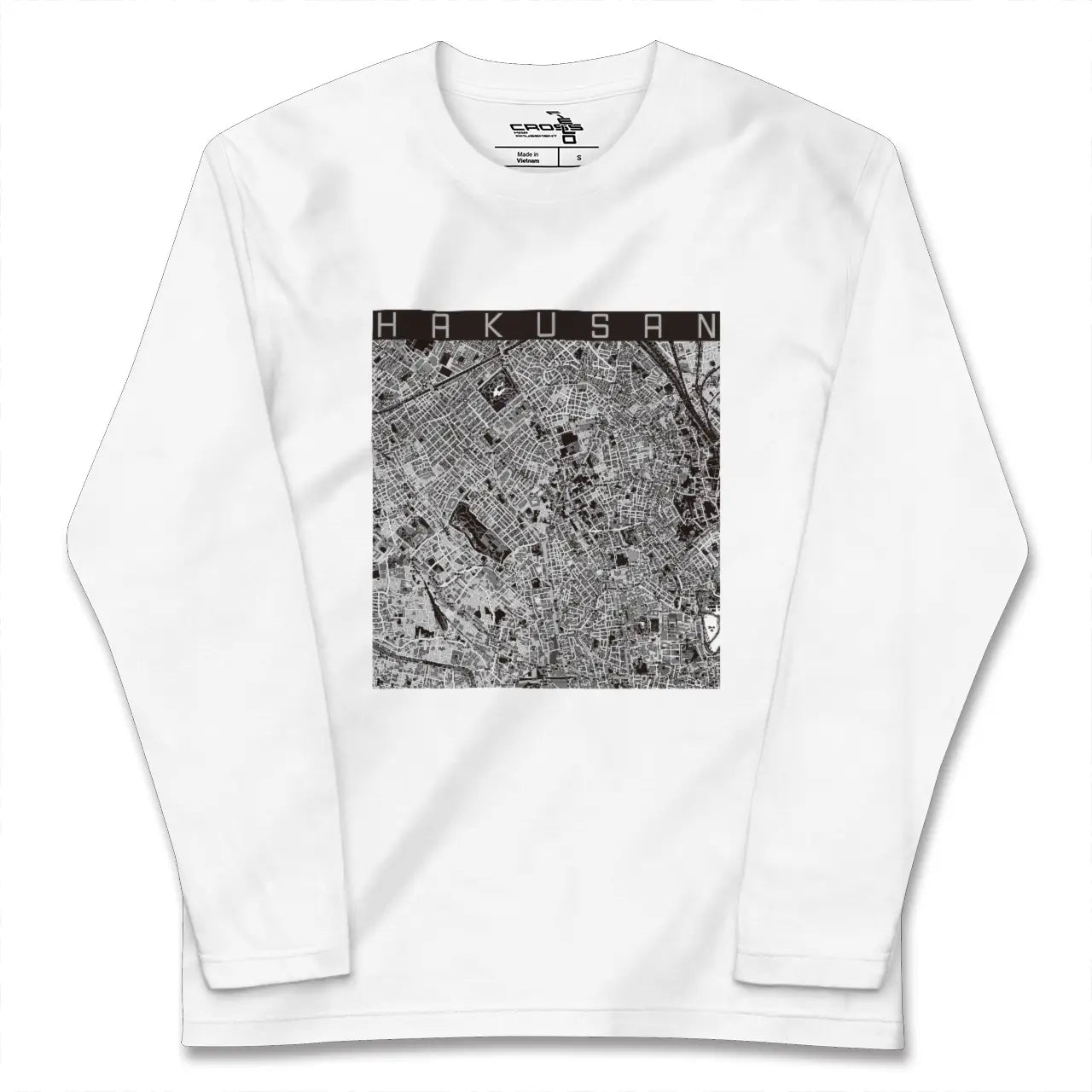【白山（東京都）】地図柄ロングスリーブTシャツ