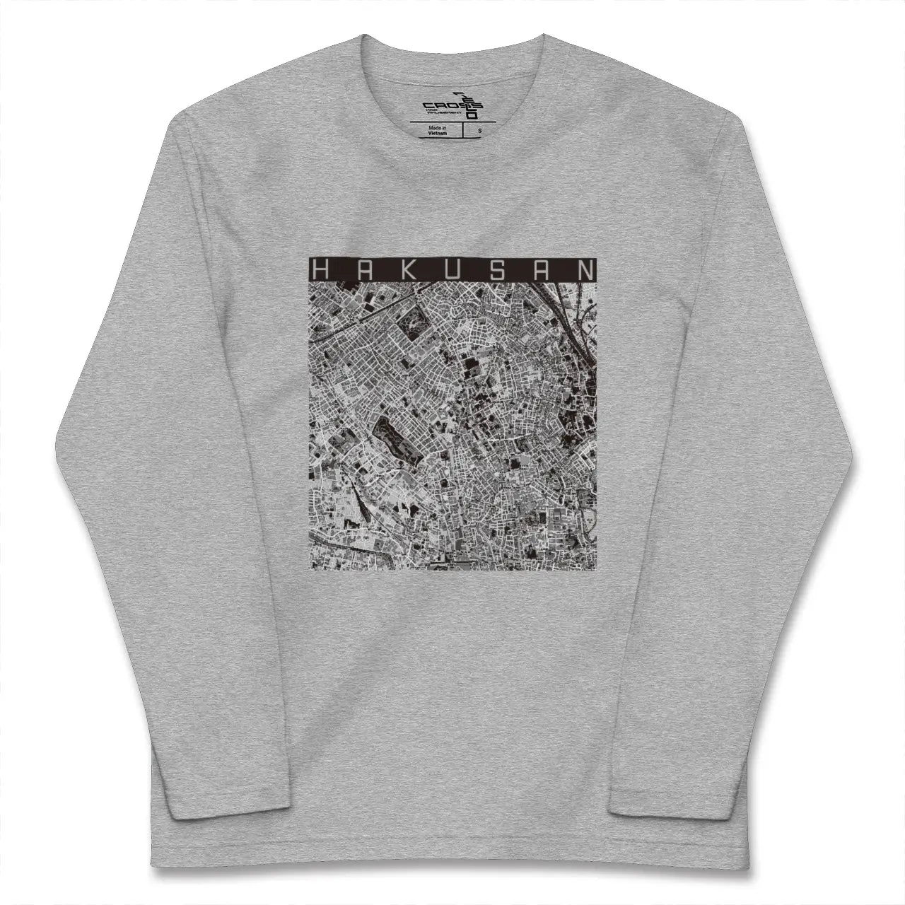 【白山（東京都）】地図柄ロングスリーブTシャツ