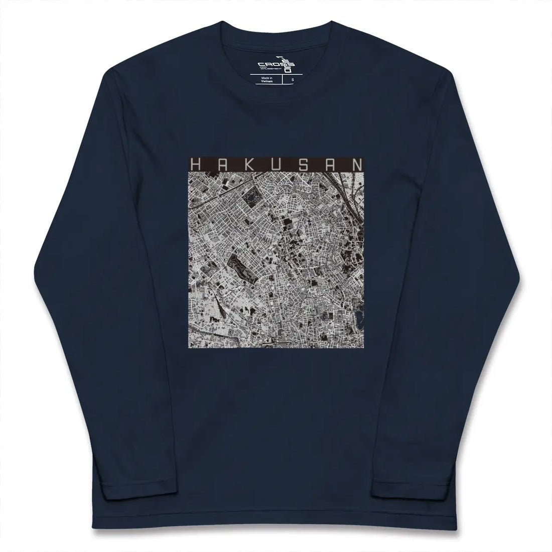 【白山（東京都）】地図柄ロングスリーブTシャツ