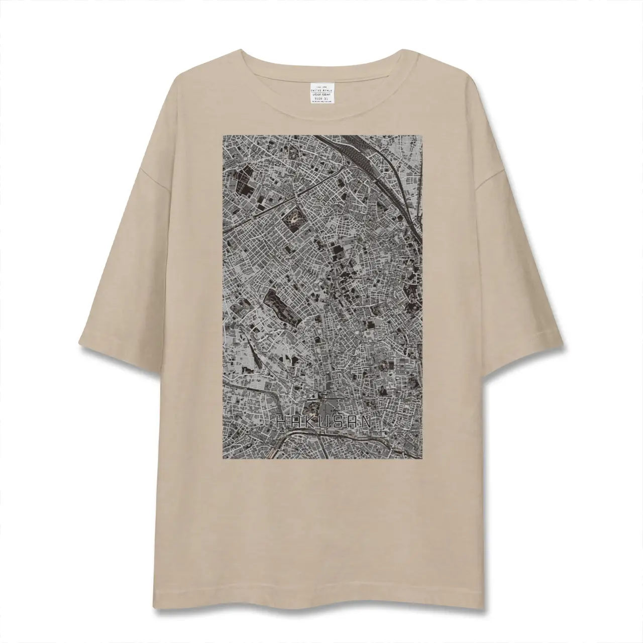 【白山（東京都）】地図柄ビッグシルエットTシャツ