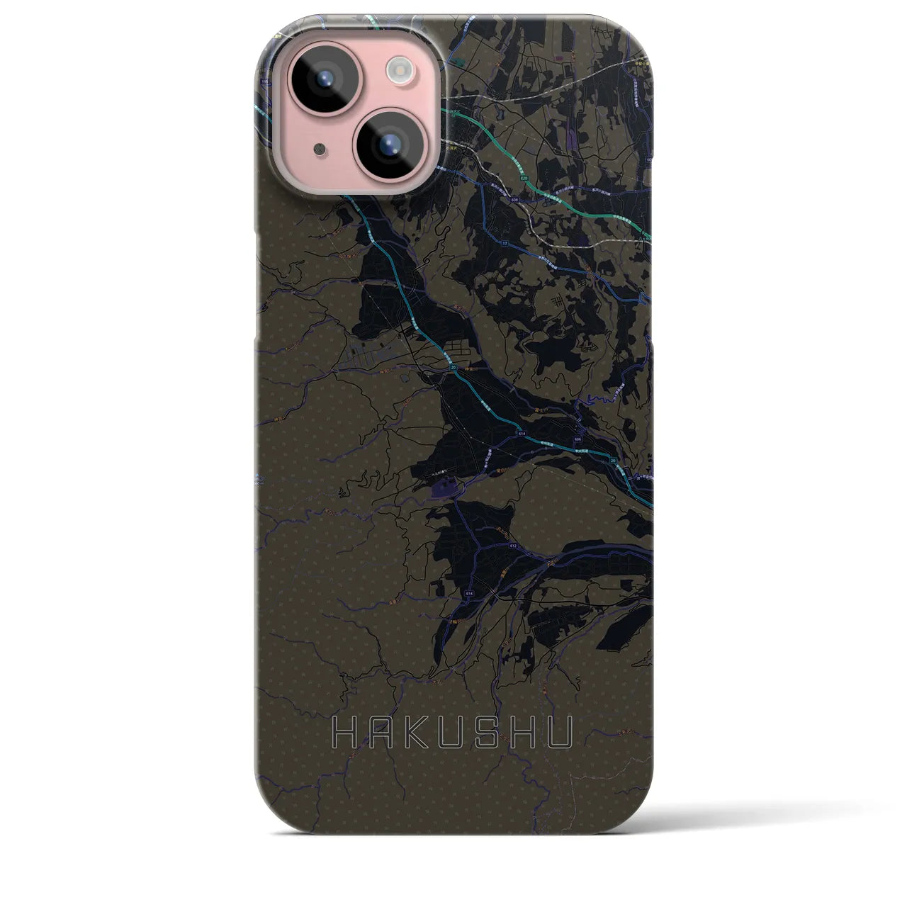 【白州（山梨県）】地図柄iPhoneケース（バックカバータイプ）