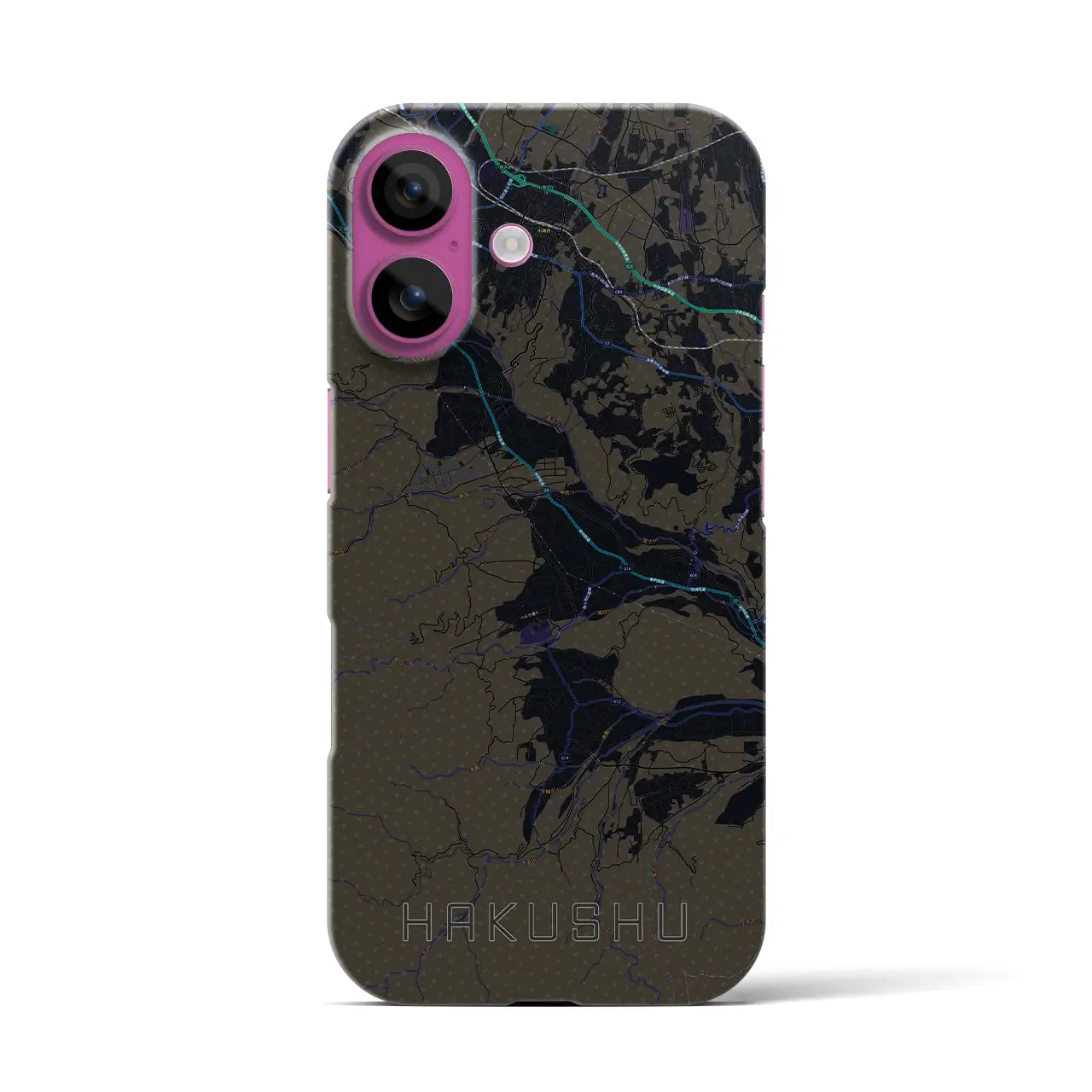 【白州（山梨県）】地図柄iPhoneケース（バックカバータイプ）