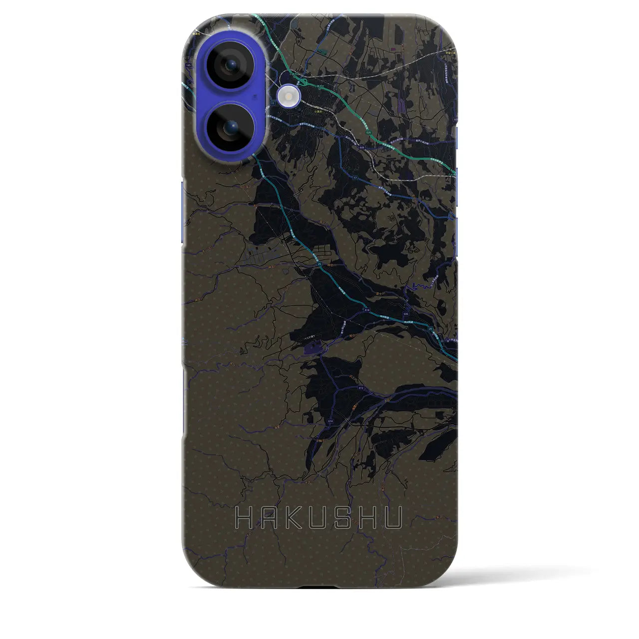 【白州（山梨県）】地図柄iPhoneケース（バックカバータイプ）