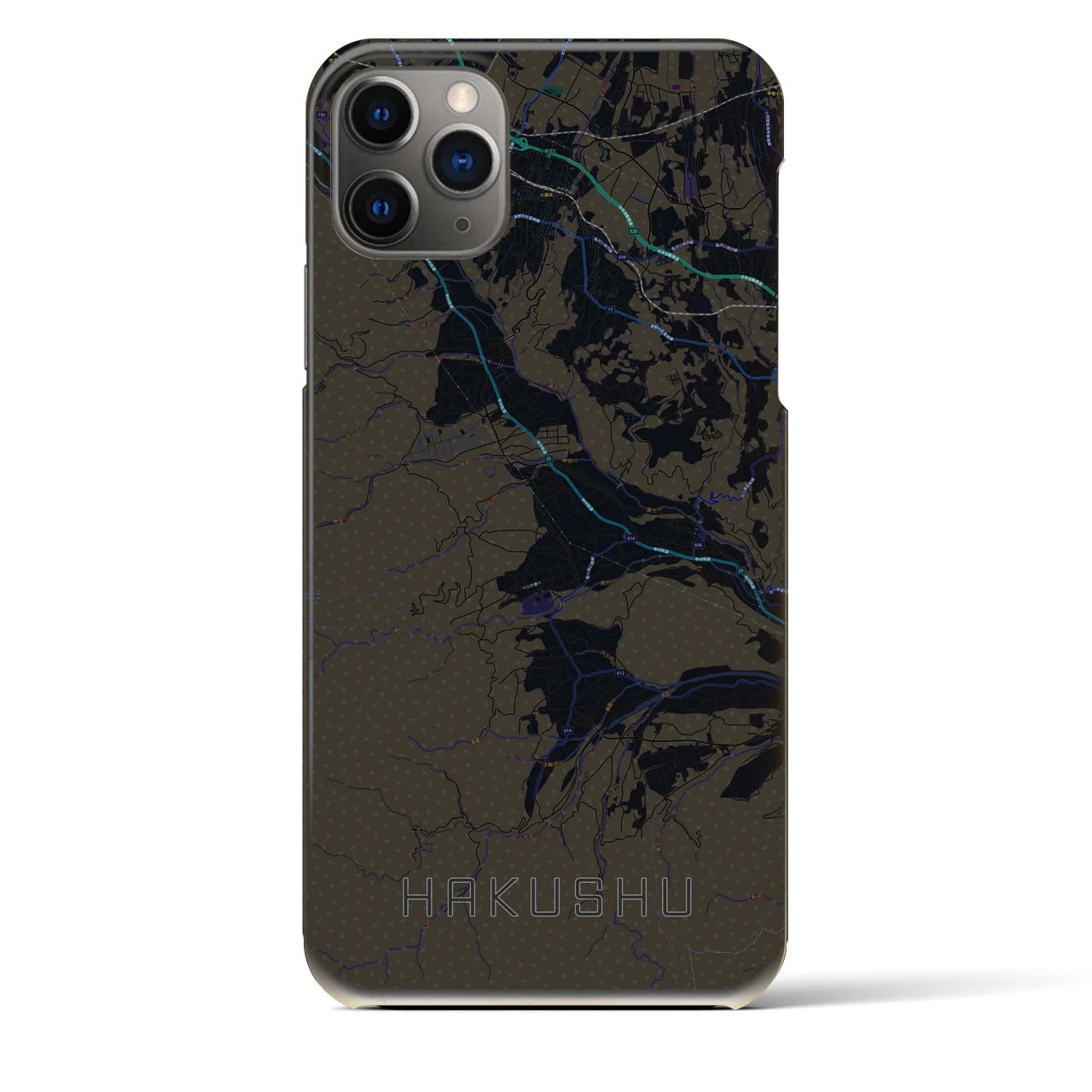 【白州（山梨県）】地図柄iPhoneケース（バックカバータイプ）