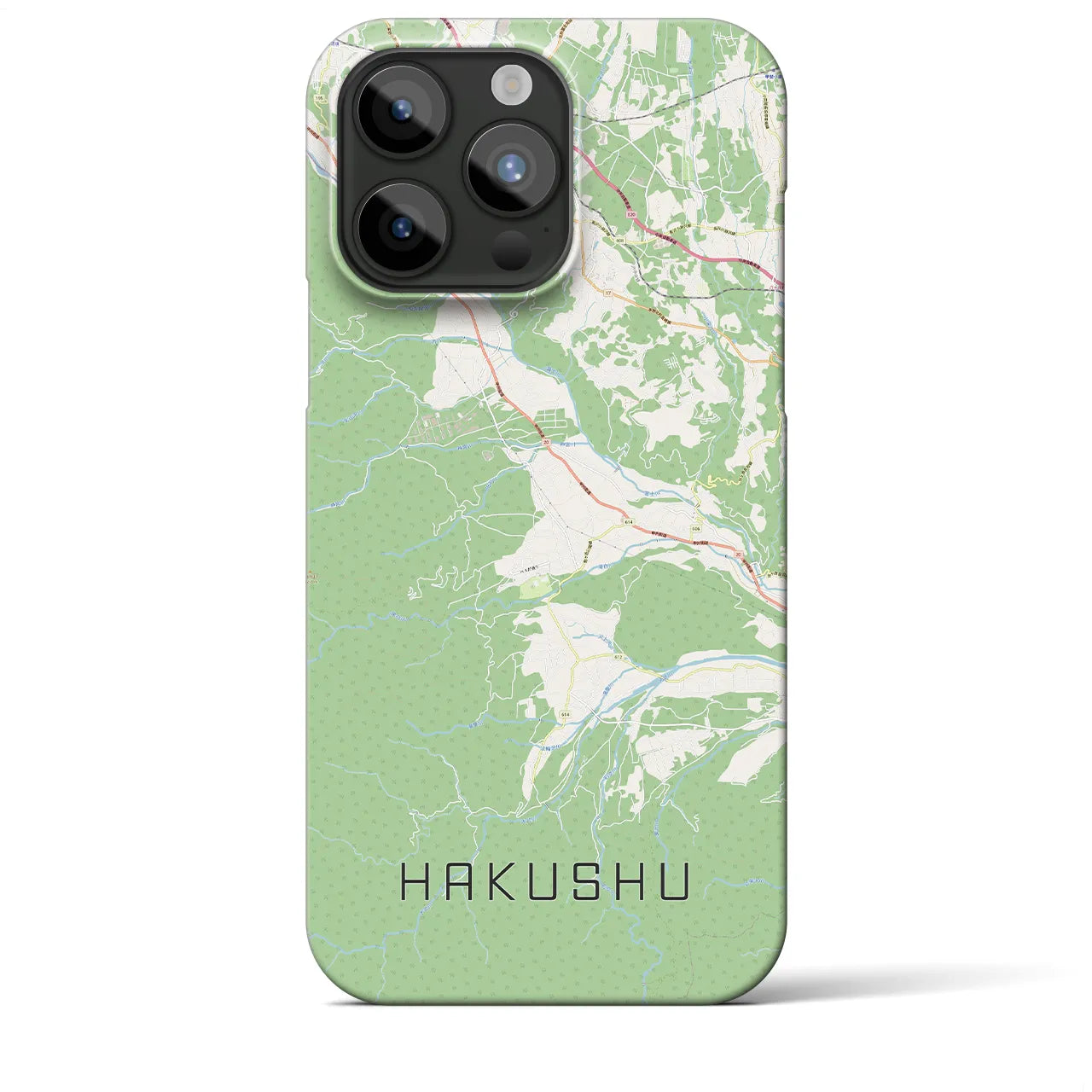 【白州（山梨県）】地図柄iPhoneケース（バックカバータイプ）