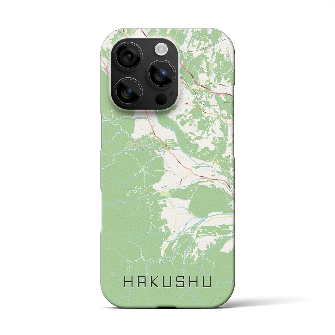 【白州（山梨県）】地図柄iPhoneケース（バックカバータイプ）