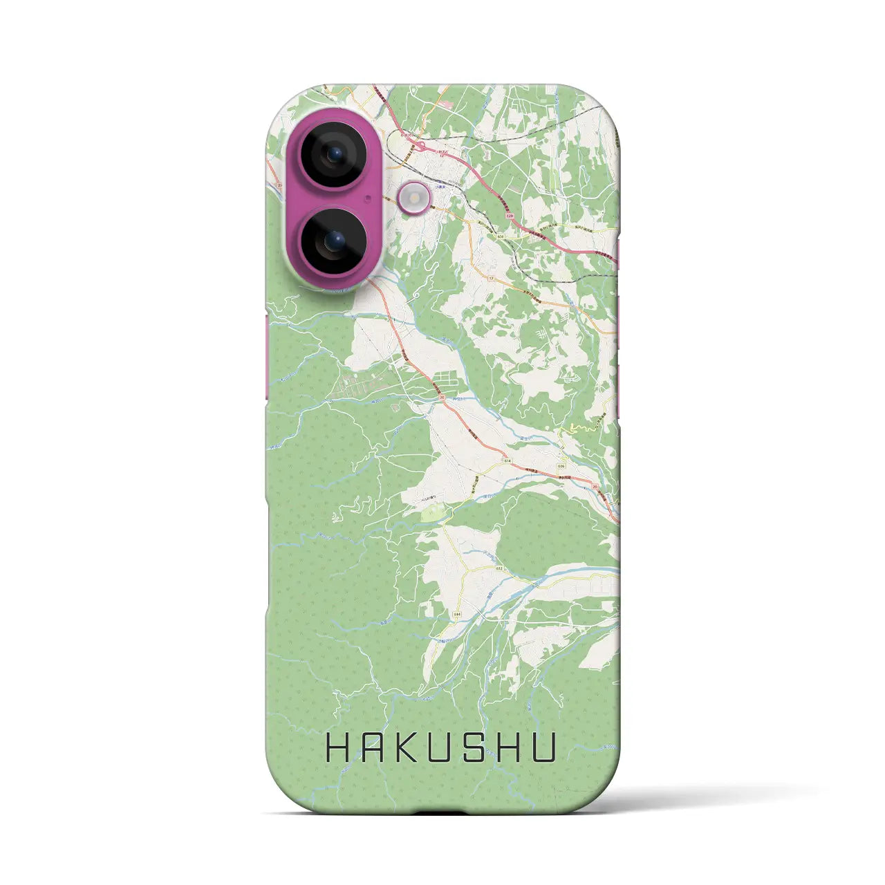 【白州（山梨県）】地図柄iPhoneケース（バックカバータイプ）