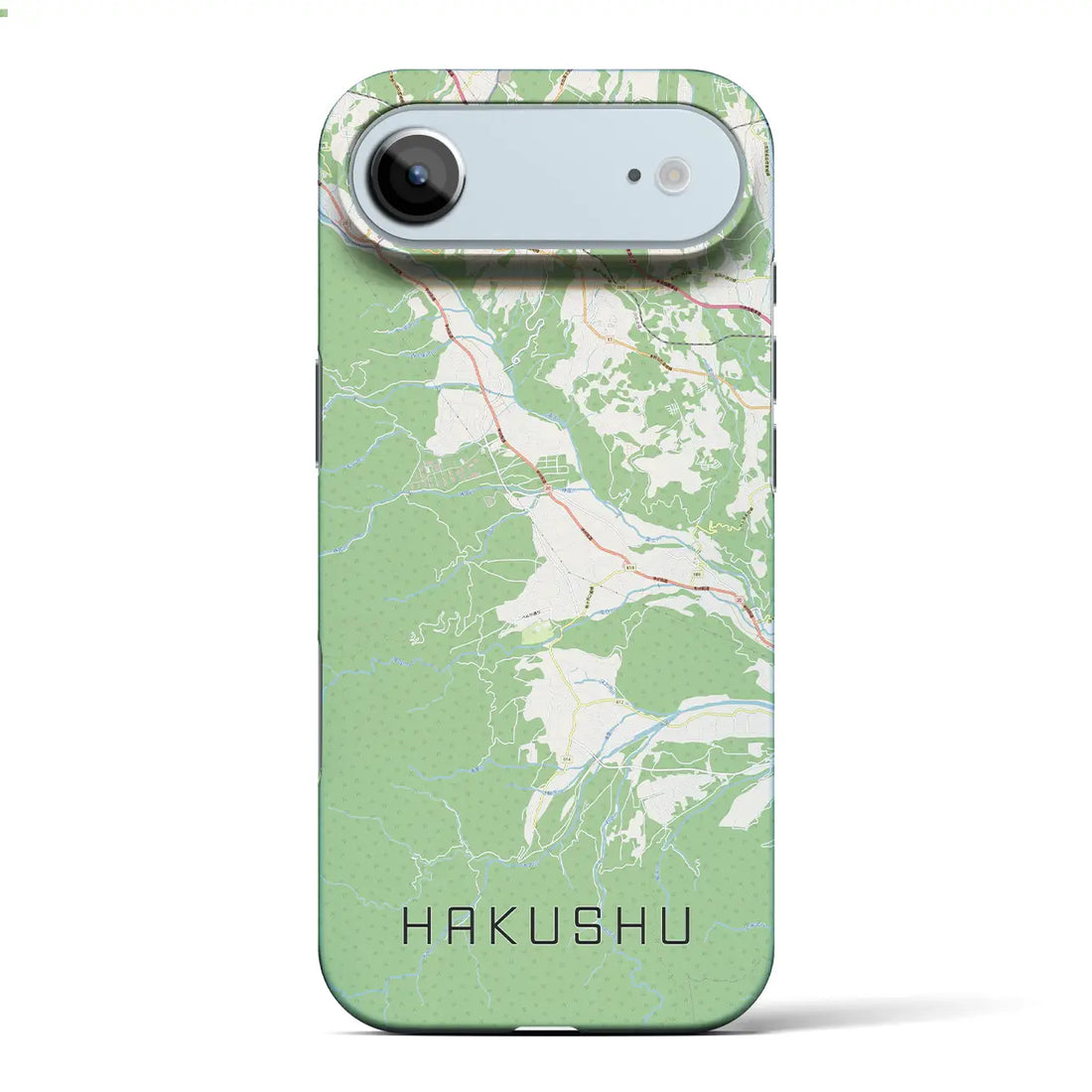 【白州（山梨県）】地図柄iPhoneケース（バックカバータイプ）ナチュラル・iPhone 17 Pro Max 用