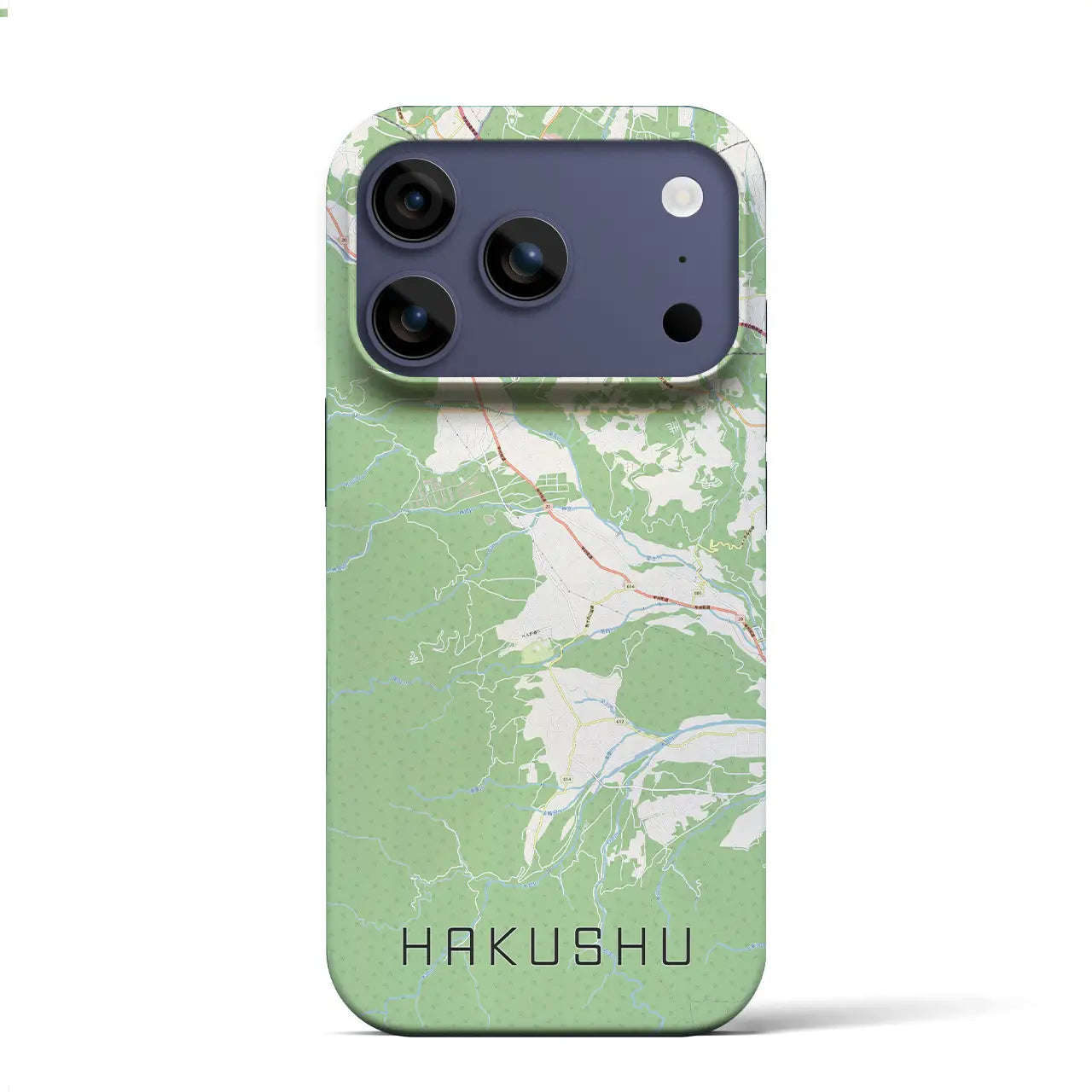 【白州（山梨県）】地図柄iPhoneケース（バックカバータイプ）ブラック・iPhone 17 Pro Max 用