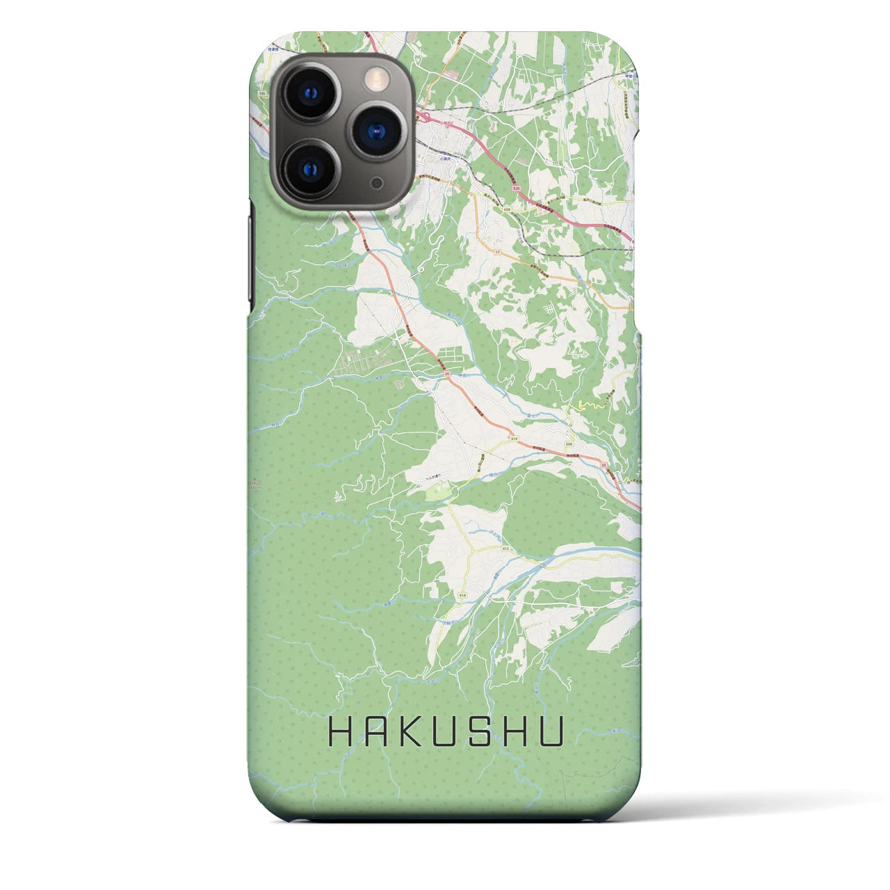 【白州（山梨県）】地図柄iPhoneケース（バックカバータイプ）