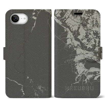 【白州（山梨県）】地図柄iPhoneケース（手帳タイプ）