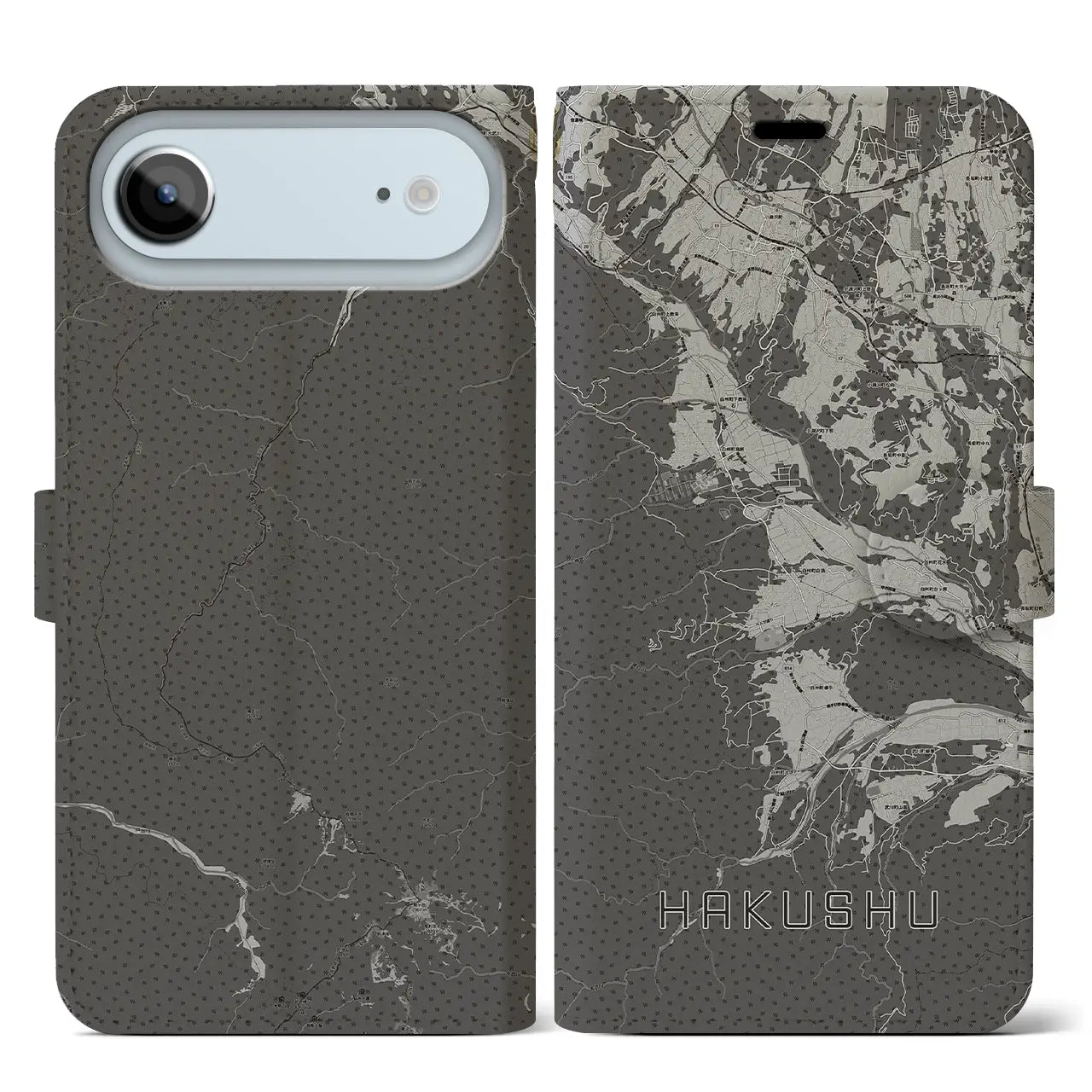 【白州（山梨県）】地図柄iPhoneケース（手帳タイプ）