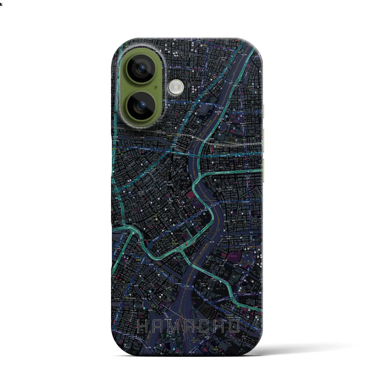 【浜町（東京都）】地図柄iPhoneケース（バックカバータイプ）