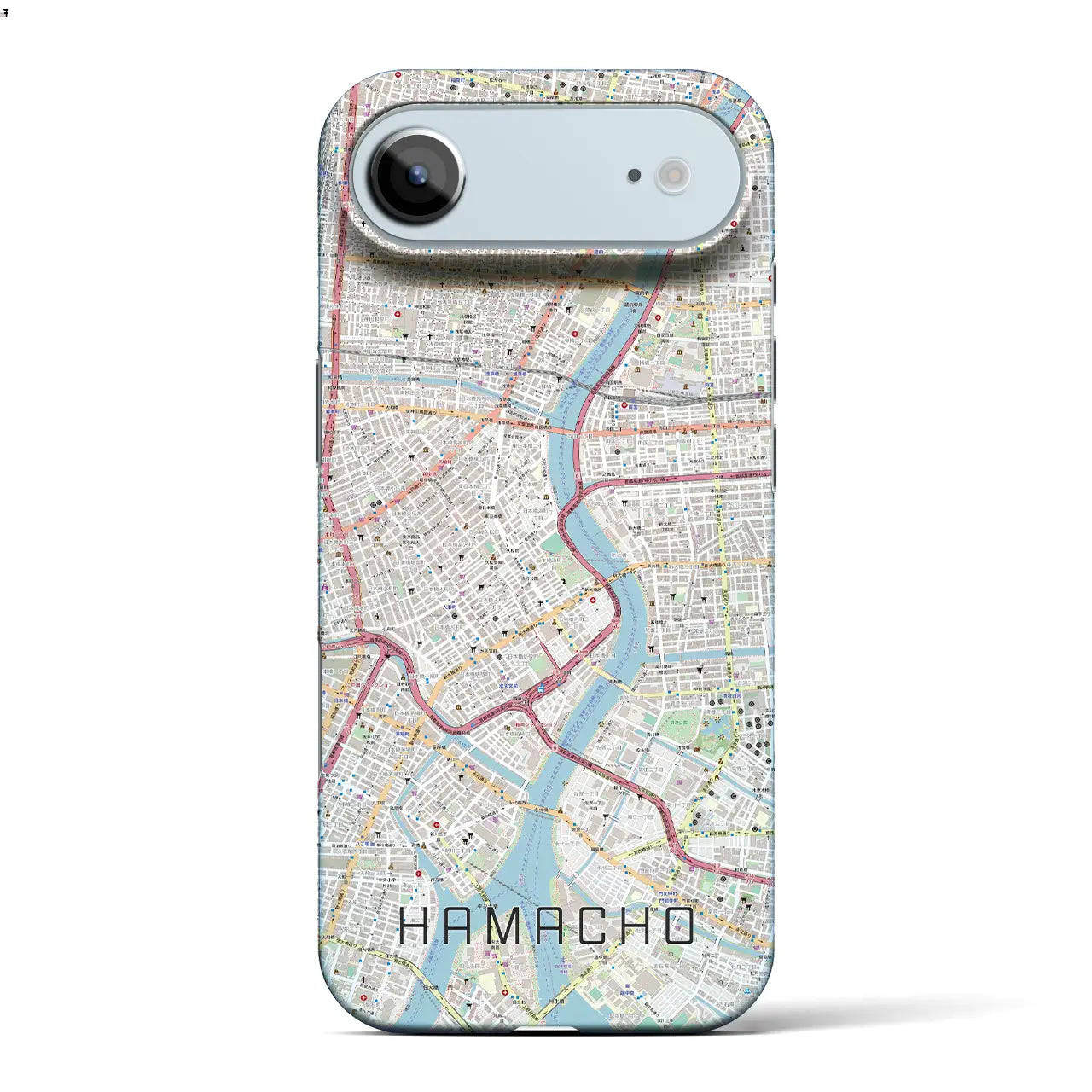 【浜町（東京都）】地図柄iPhoneケース（バックカバータイプ）