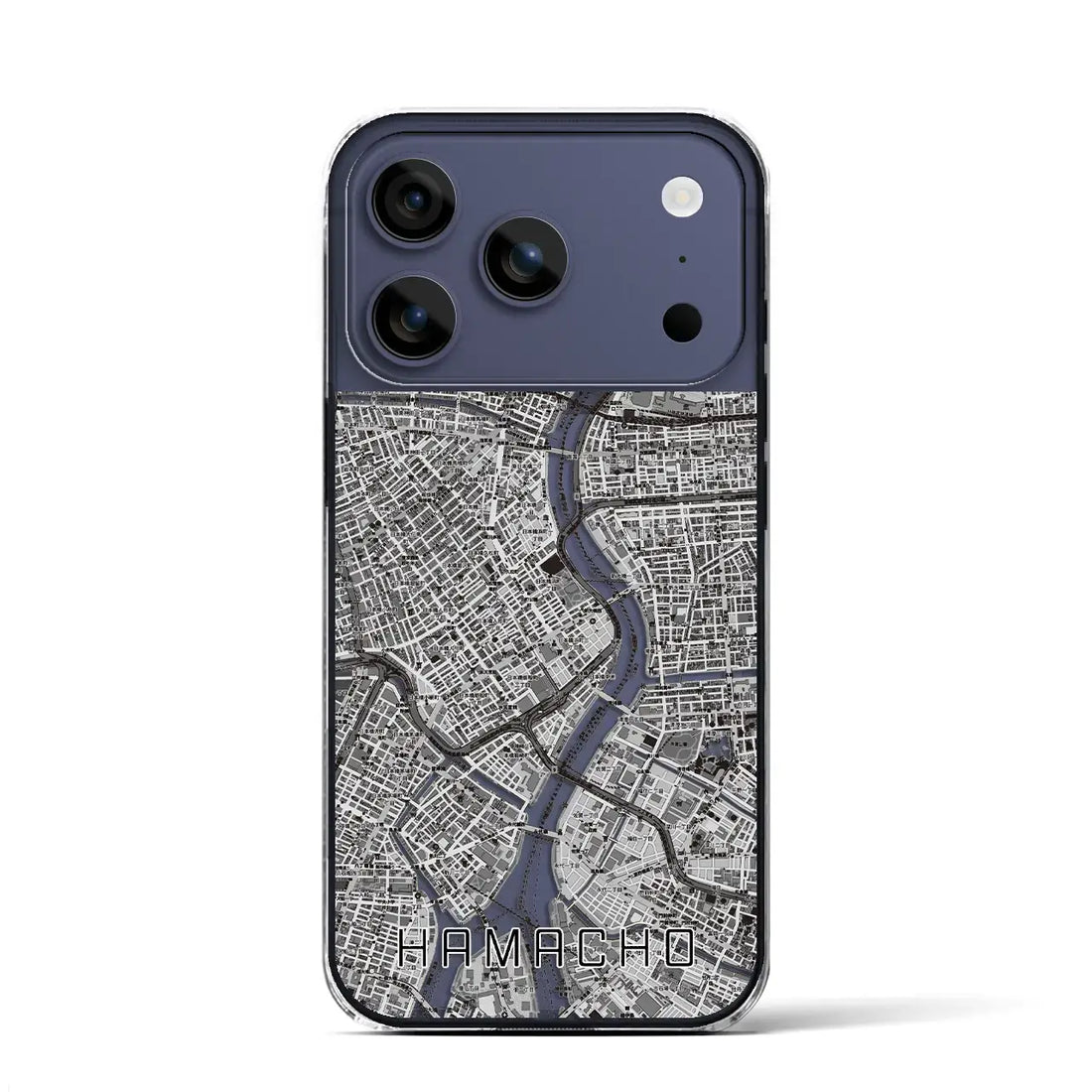 【浜町（東京都）】地図柄iPhoneケース（クリアタイプ）