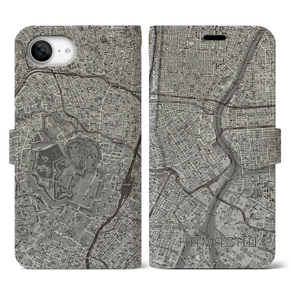 【浜町（東京都）】地図柄iPhoneケース（手帳タイプ）