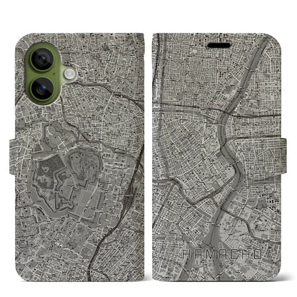 【浜町（東京都）】地図柄iPhoneケース（手帳タイプ）