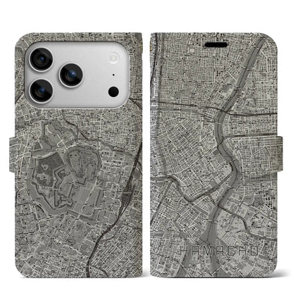 【浜町（東京都）】地図柄iPhoneケース（手帳タイプ）