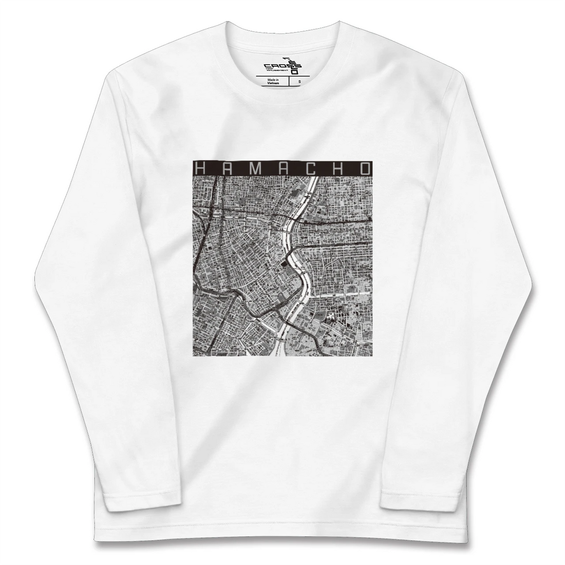 【浜町（東京都）】地図柄ロングスリーブTシャツ