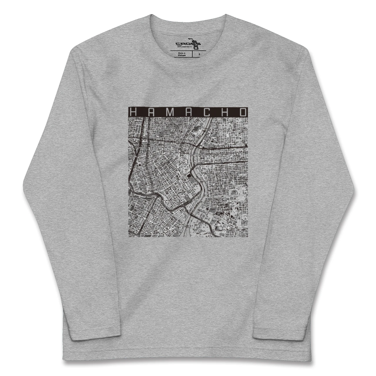 【浜町（東京都）】地図柄ロングスリーブTシャツ
