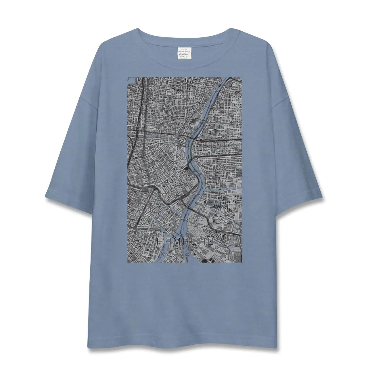 【浜町（東京都）】地図柄ビッグシルエットTシャツ