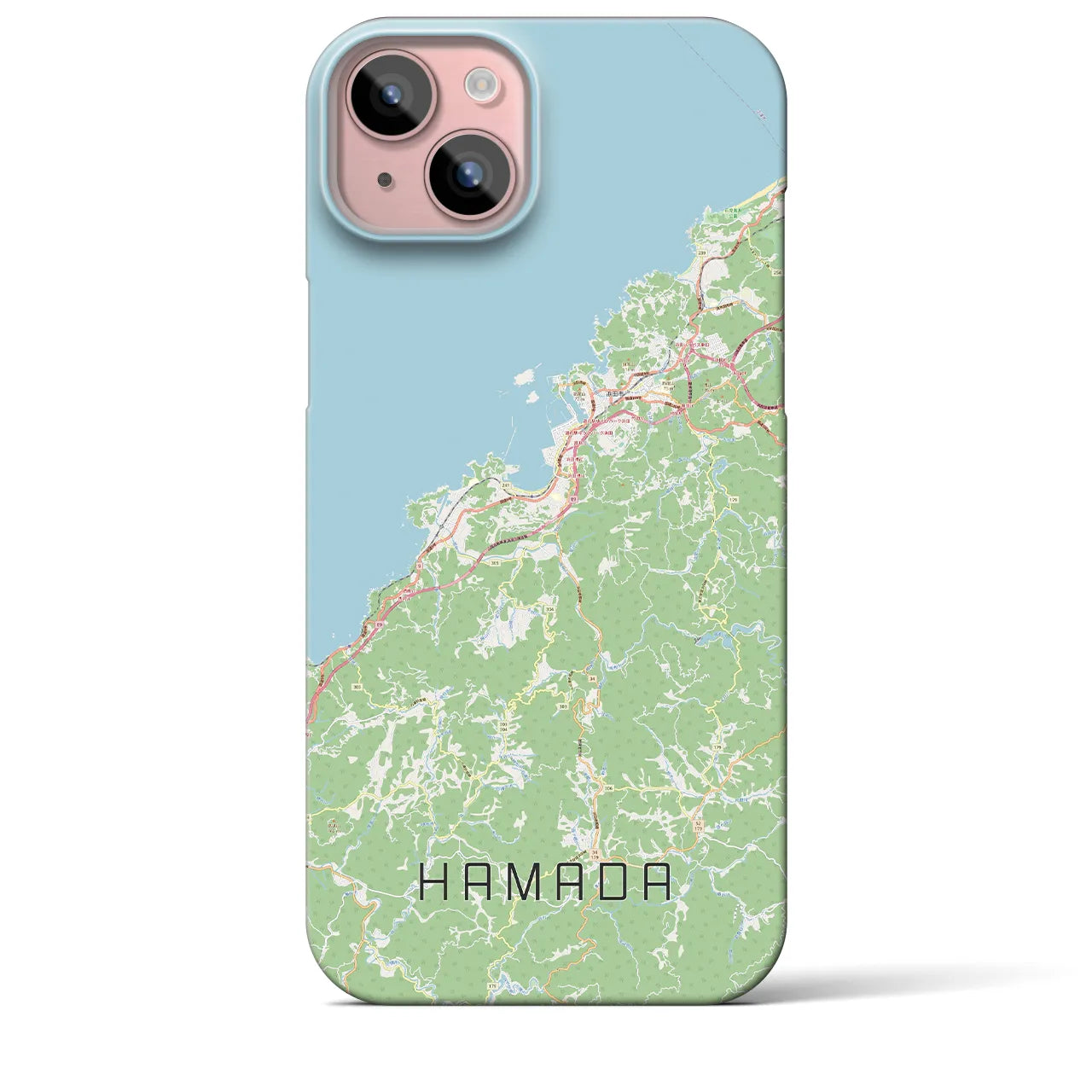 【浜田（島根県）】地図柄iPhoneケース（バックカバータイプ）