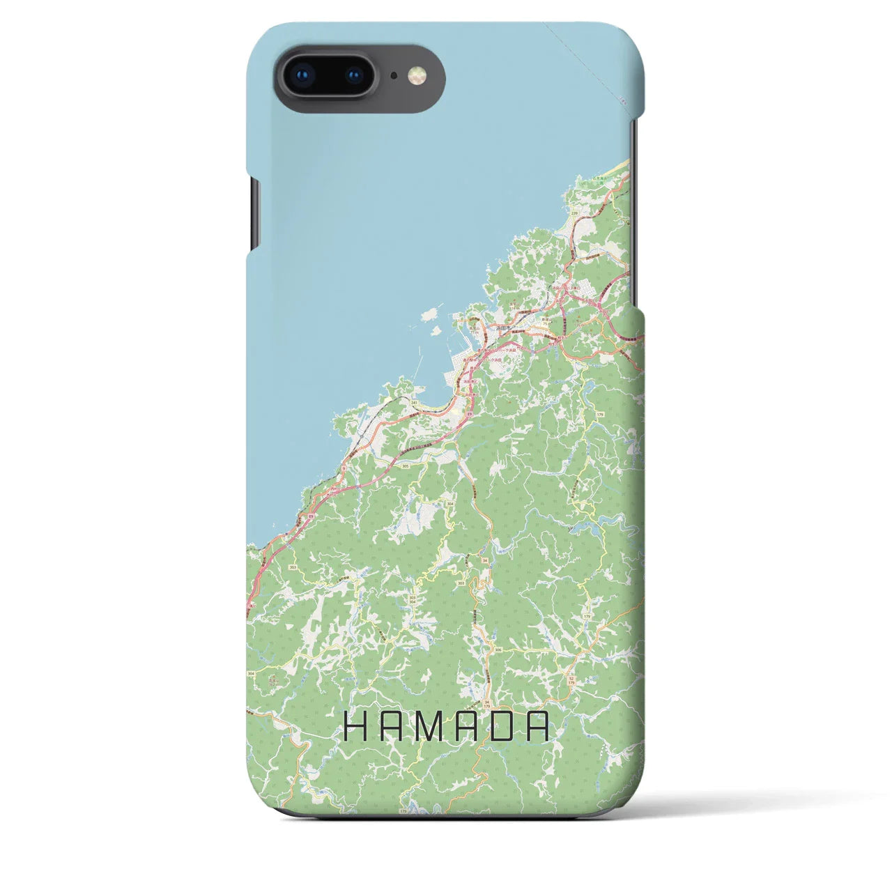 【浜田（島根県）】地図柄iPhoneケース（バックカバータイプ）