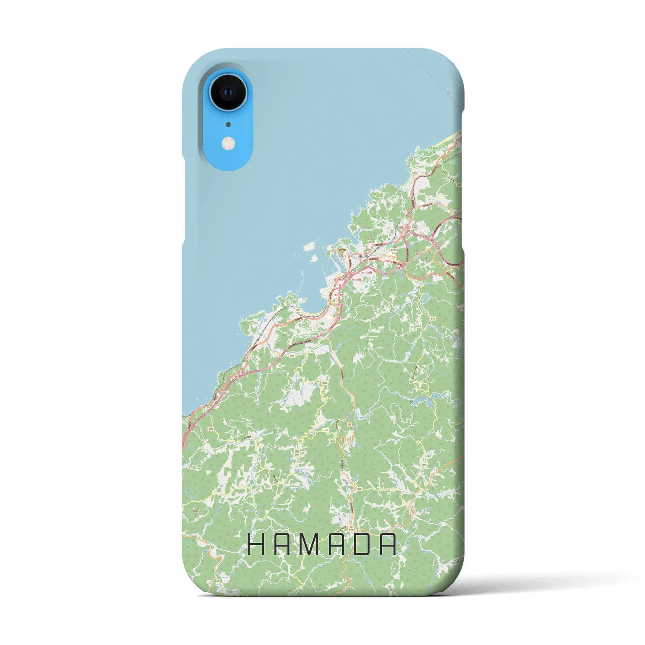 【浜田（島根県）】地図柄iPhoneケース（バックカバータイプ）