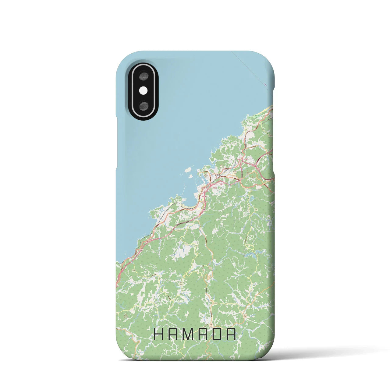 【浜田（島根県）】地図柄iPhoneケース（バックカバータイプ）