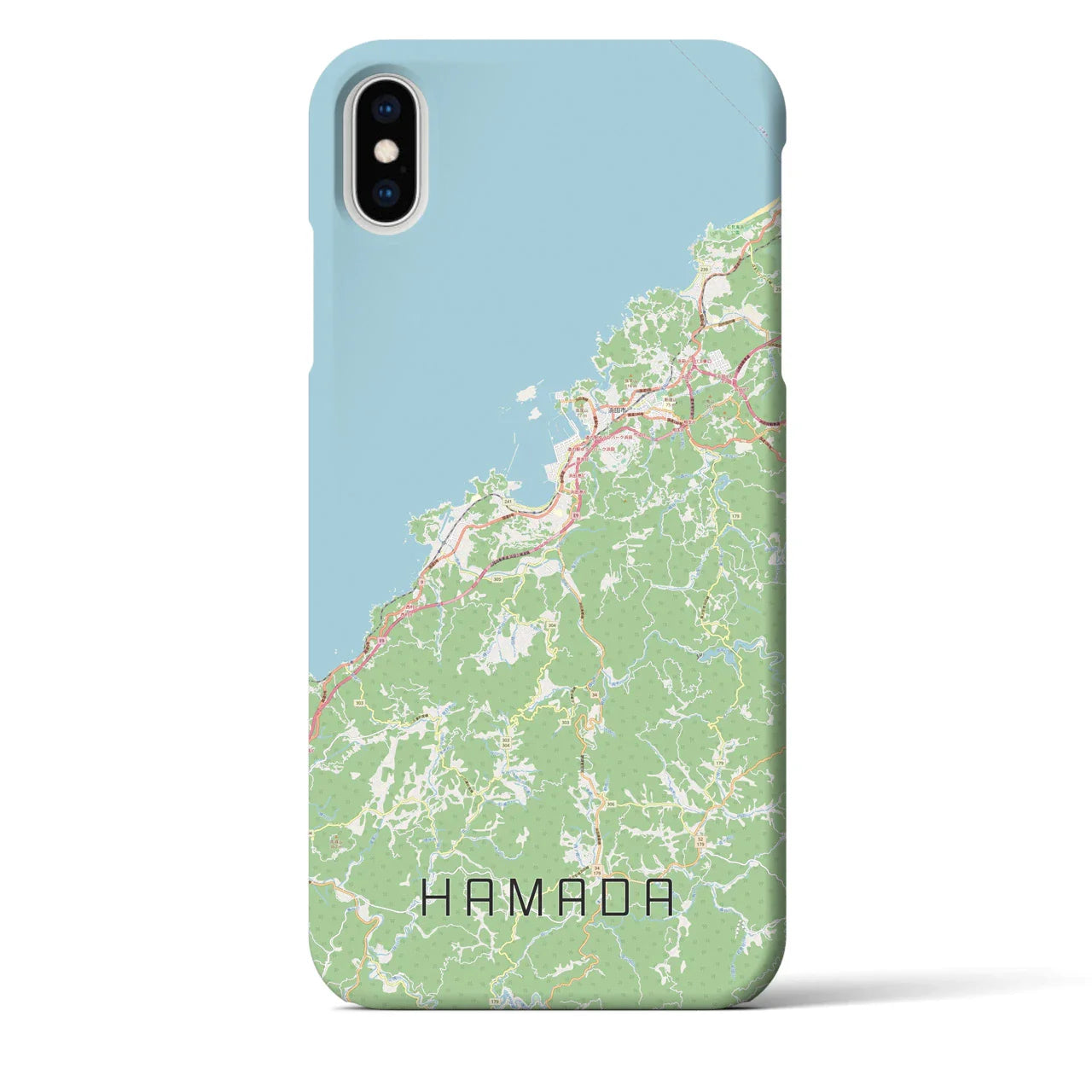 【浜田（島根県）】地図柄iPhoneケース（バックカバータイプ）