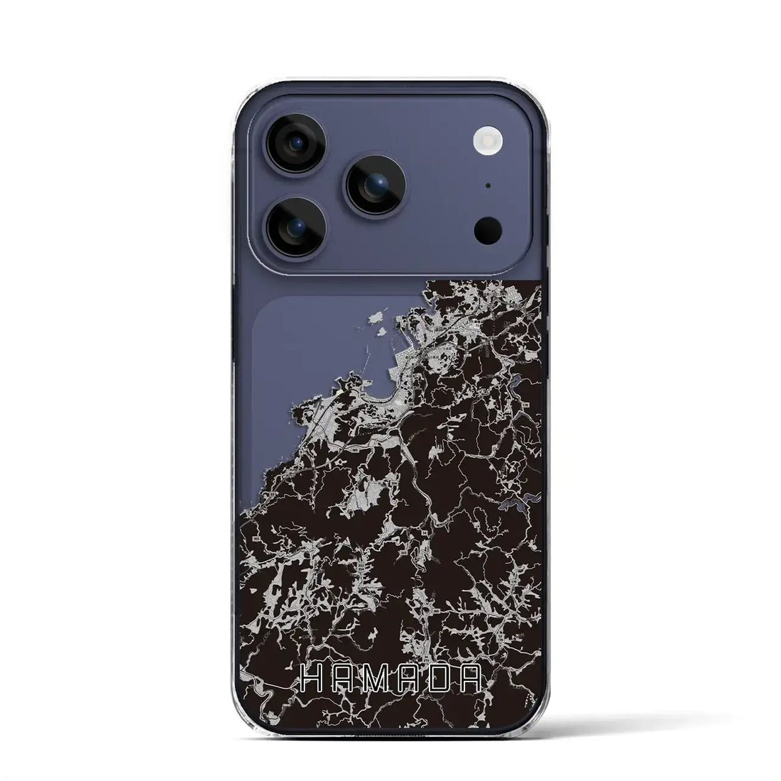 【浜田(島根県)】地図柄iPhoneケース(クリアタイプ)モノトーン・iPhone 17 Pro Max 用