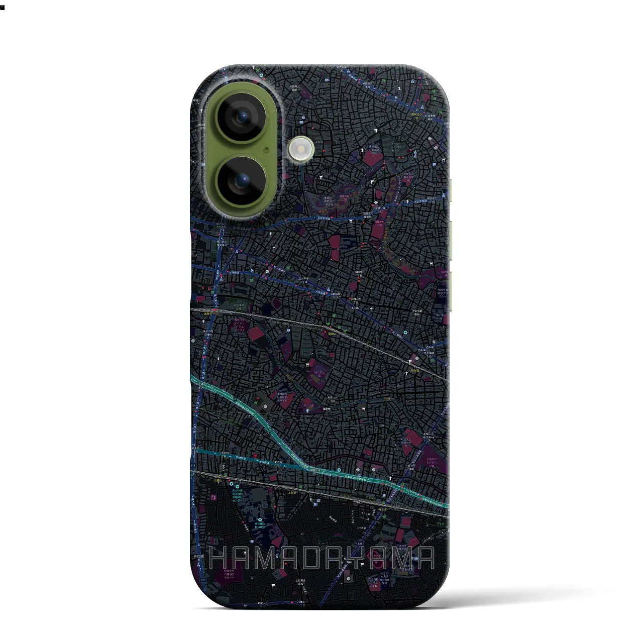 【浜田山（東京都）】地図柄iPhoneケース（バックカバータイプ）