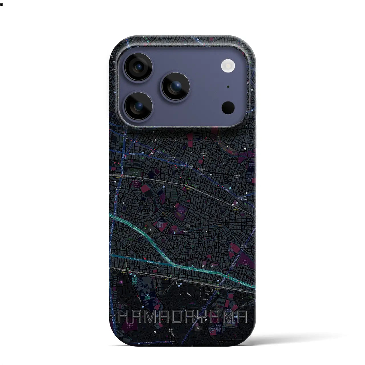 【浜田山（東京都）】地図柄iPhoneケース（バックカバータイプ）