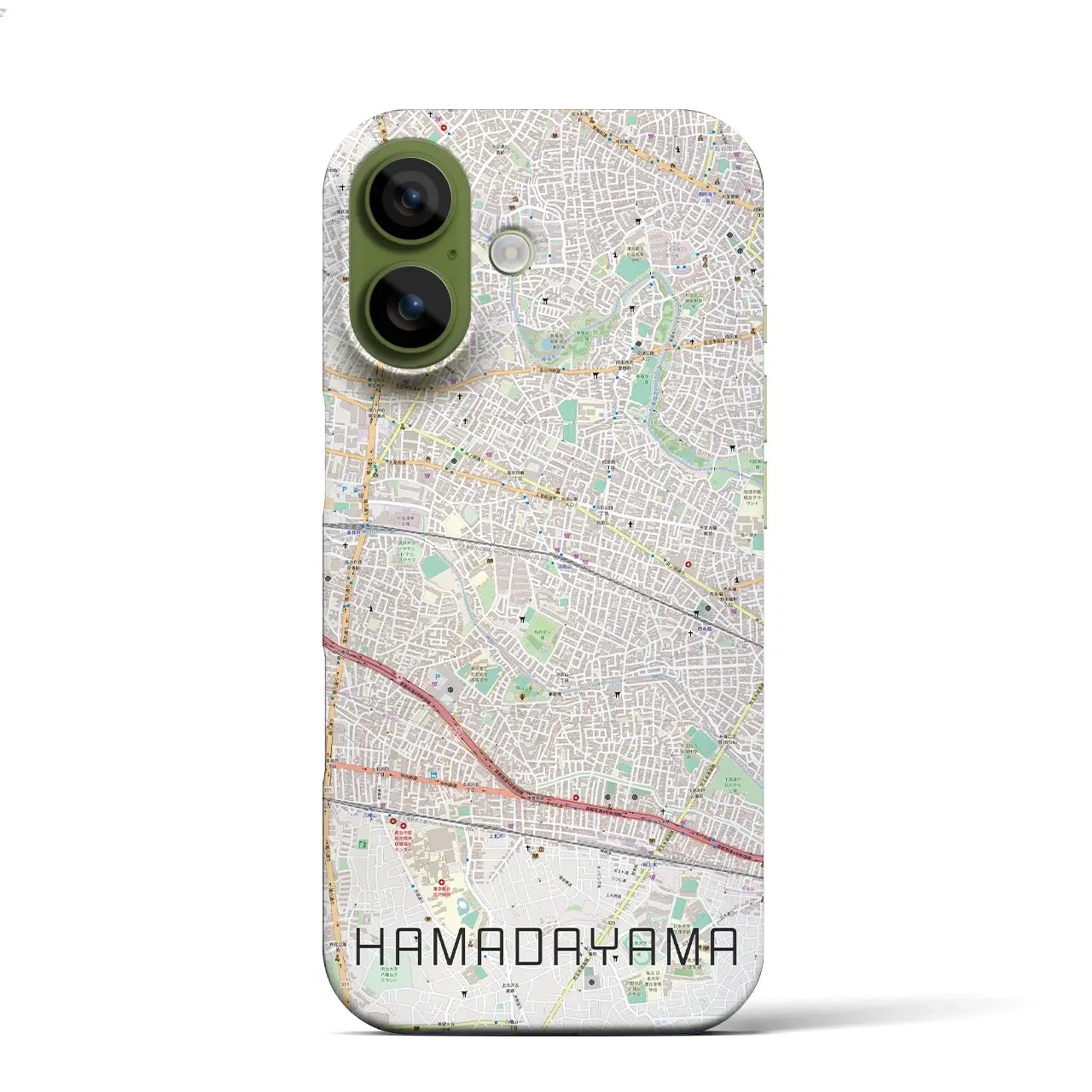 【浜田山（東京都）】地図柄iPhoneケース（バックカバータイプ）