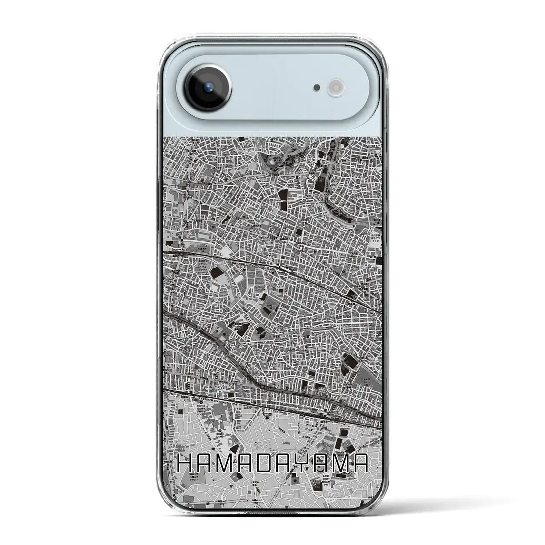 【浜田山(東京都)】地図柄iPhoneケース(クリアタイプ)モノトーン・iPhone 17 Pro Max 用