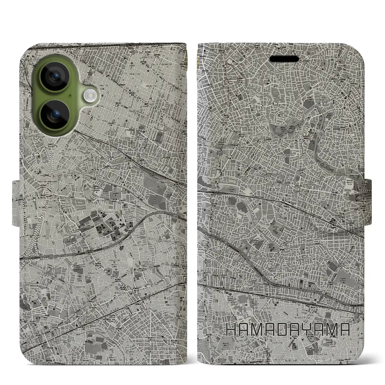 【浜田山（東京都）】地図柄iPhoneケース（手帳タイプ）