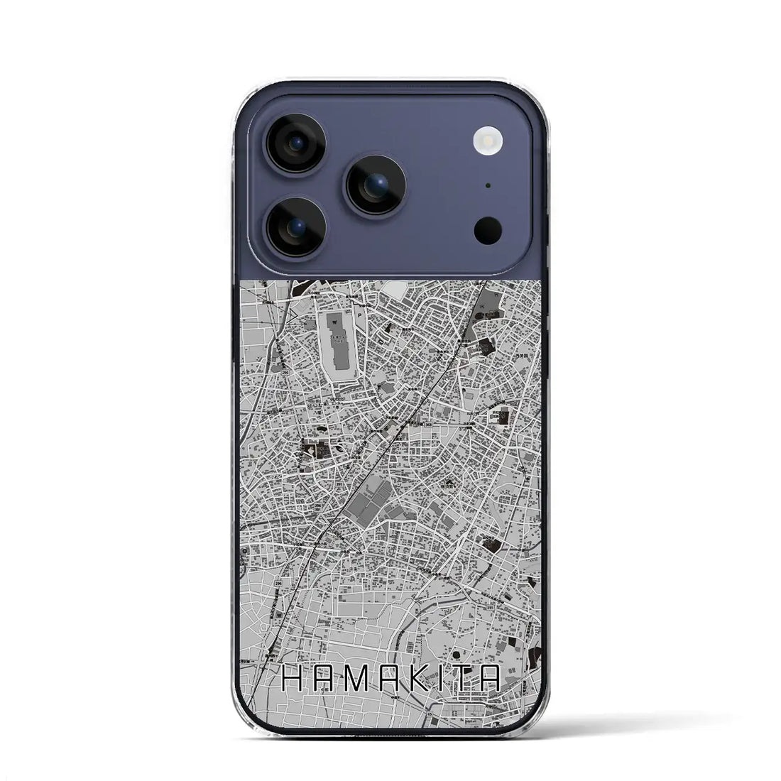 【浜北(静岡県)】地図柄iPhoneケース(クリアタイプ)モノトーン・iPhone 17 Pro Max 用
