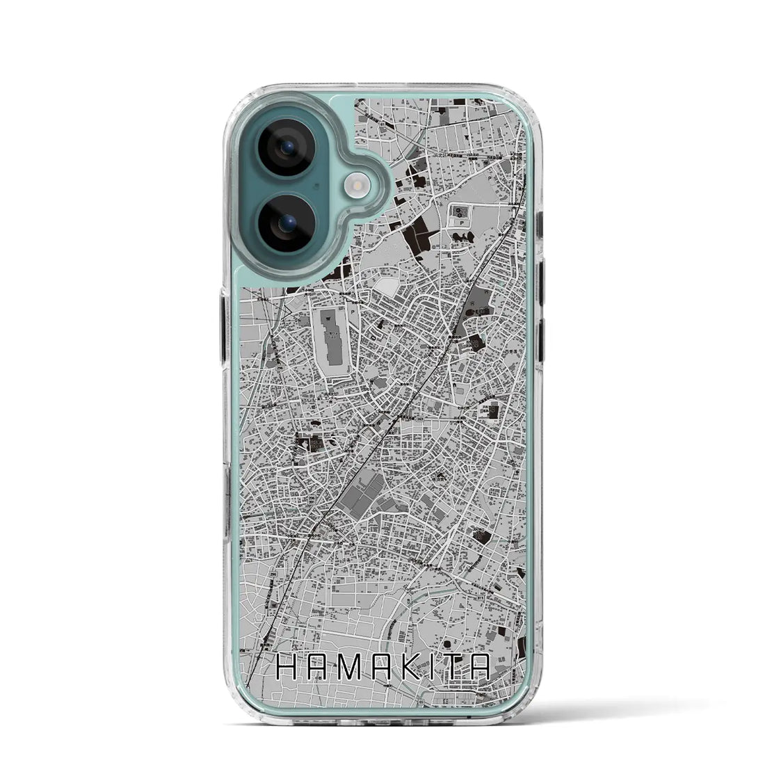 【浜北(静岡県)】地図柄iPhoneケース(MagSafeタイプ)モノトーン・iPhone 16 Pro 用