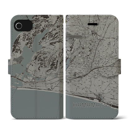 【浜松（静岡県）】地図柄iPhoneケース（手帳タイプ）モノトーン・iPhone SE（第3 / 第2世代） / 8 / 7 / 6s / 6 用