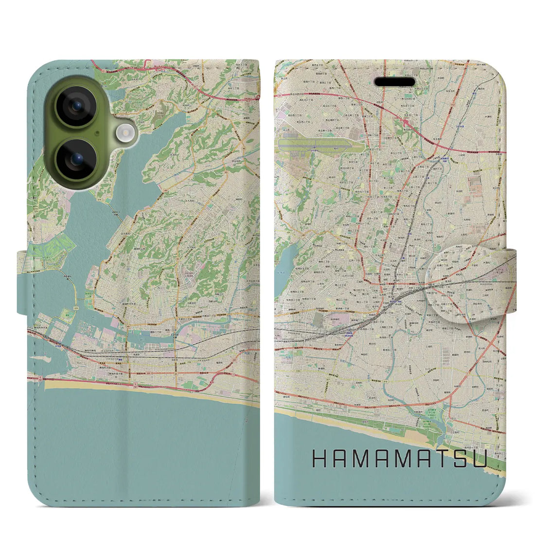 【浜松(静岡県)】地図柄iPhoneケース(手帳タイプ)モノトーン・iPhone 17 Pro Max 用