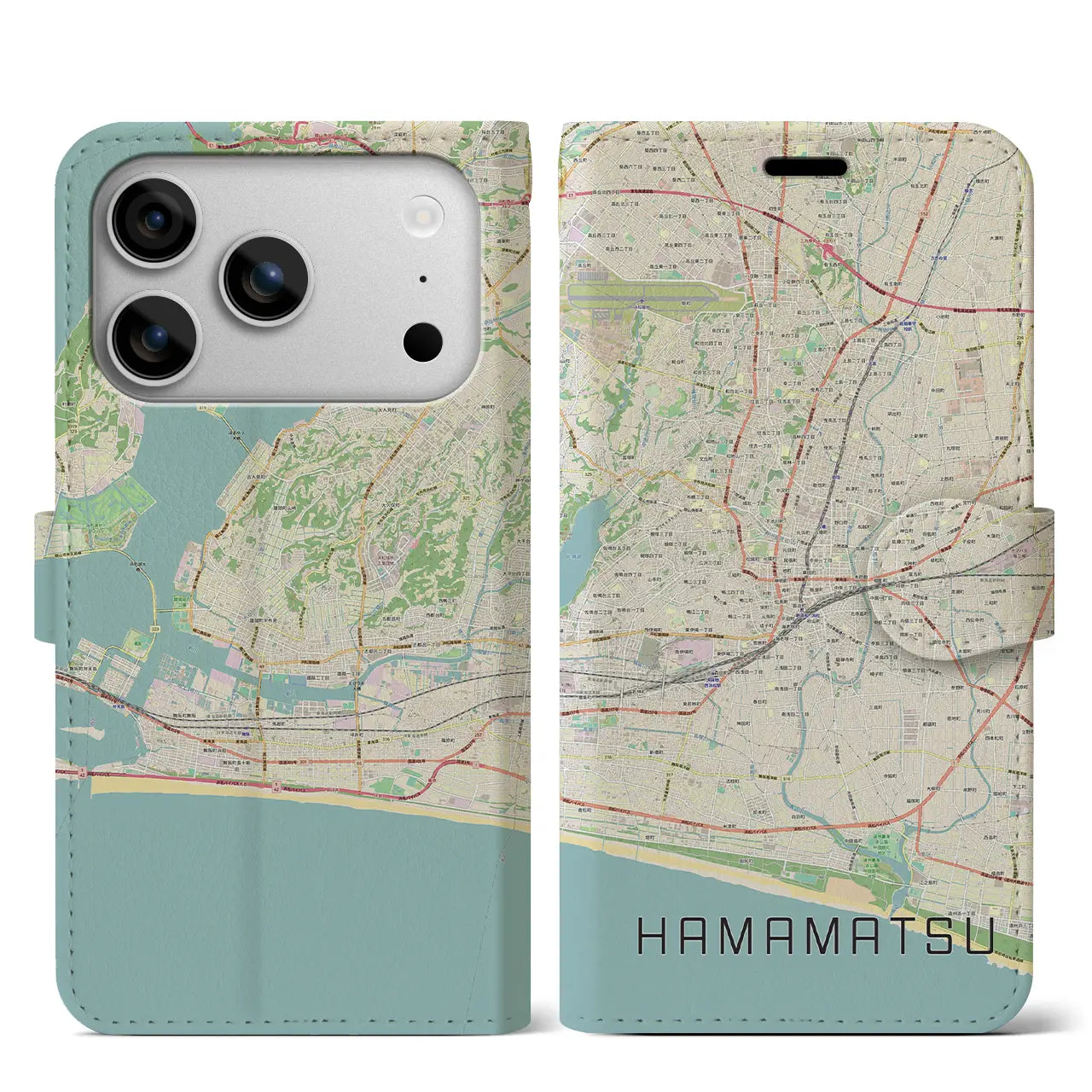【浜松（静岡県）】地図柄iPhoneケース（手帳タイプ）