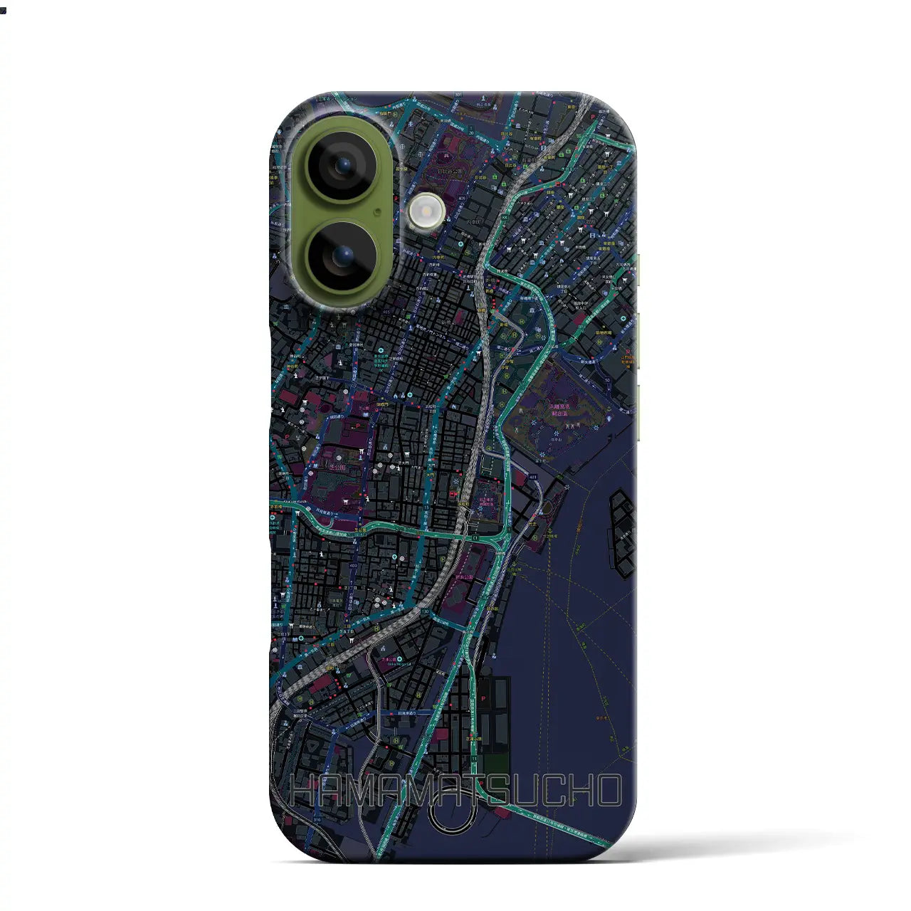 【浜松町（東京都）】地図柄iPhoneケース（バックカバータイプ）