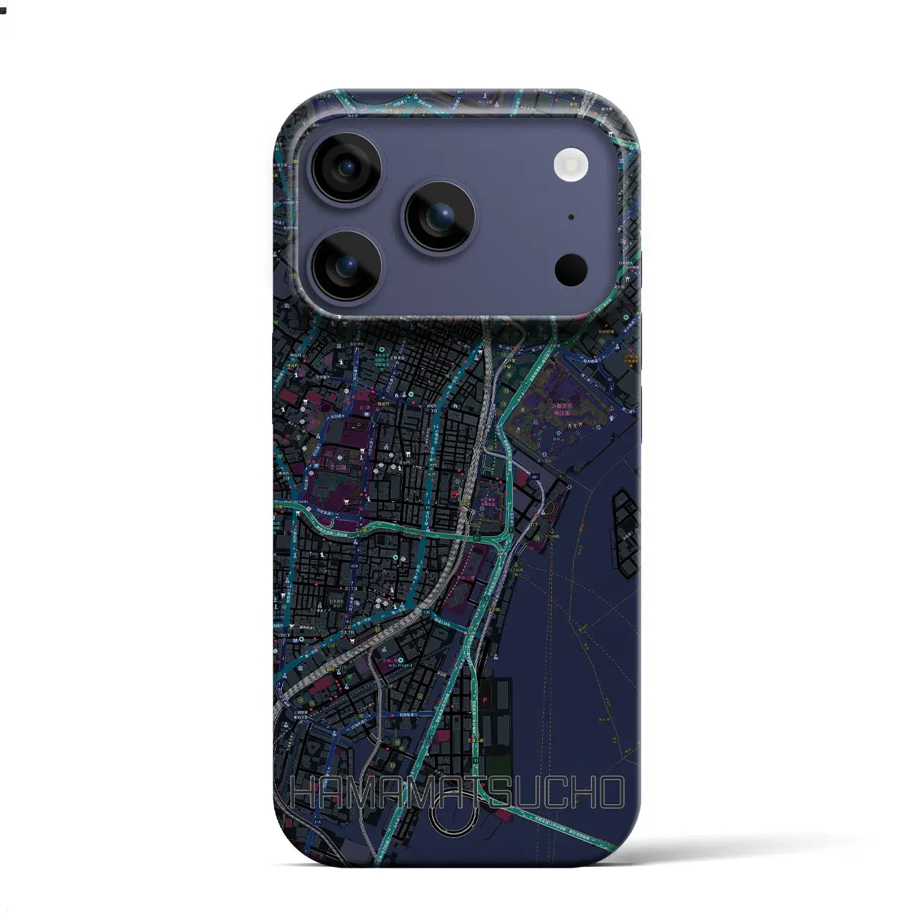 【浜松町（東京都）】地図柄iPhoneケース（バックカバータイプ）