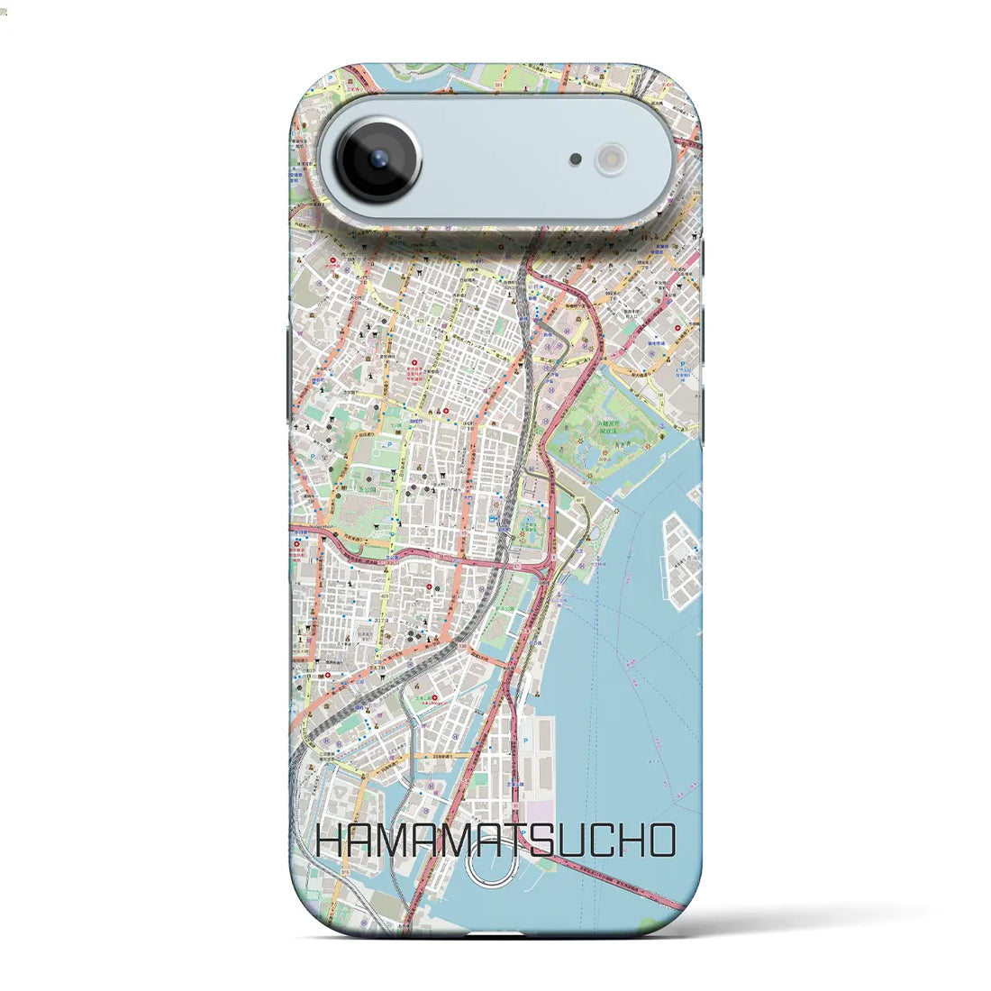 【浜松町（東京都）】地図柄iPhoneケース（バックカバータイプ）ブラック・iPhone 17 Pro Max 用