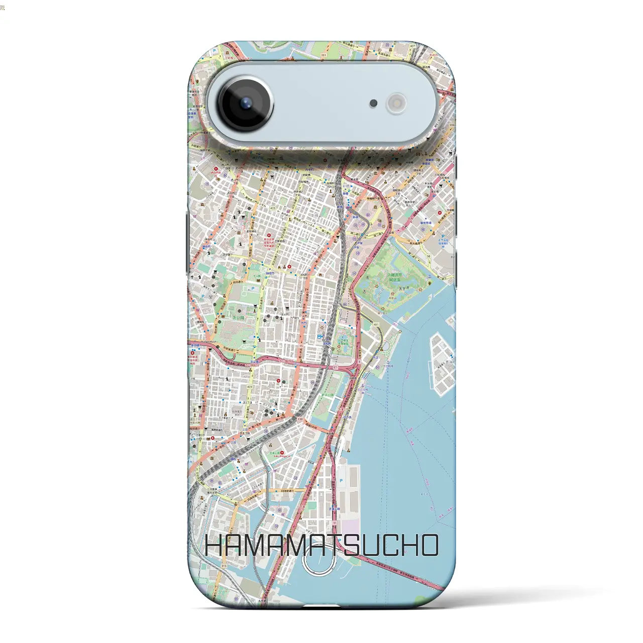 【浜松町（東京都）】地図柄iPhoneケース（バックカバータイプ）ブラック・iPhone 17 Pro Max 用